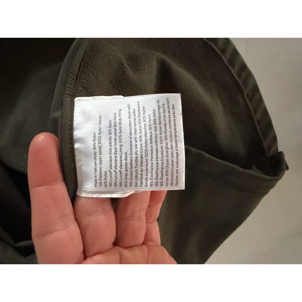 Lululemon Down For It All Half Zip Jacket Dark Olive Green Sz 8 Running Pullover - Picture 9 of 10